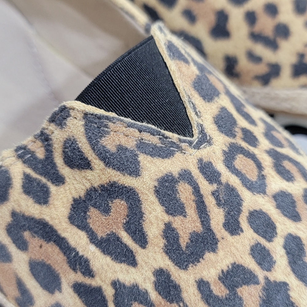 Clarks Espadrille Danelly Sky Leather Leopard Print Slip On Shoes Women’s 8.5 - Picture 11 of 15